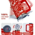 thumbnail image 6 of Red Merry Christmas 40oz Tumbler Cup with Handle and Straw, Rudtic Xmas Gifts for Women Men, Winter Holiday Stainless Steel Water Bottle 1PC, 6 of 6