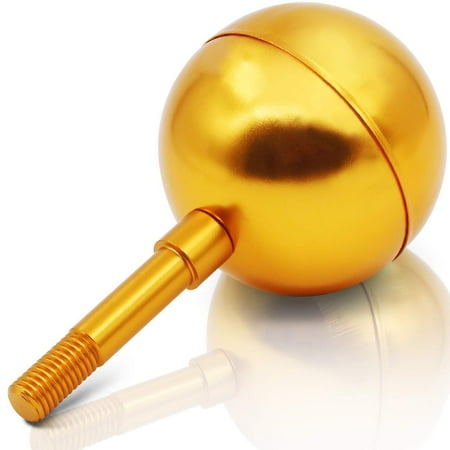 - Authentic Flagpole Ball Top Ornament Replacement - Gold Anodized Aluminum Finish - 3 Inch - Designed for USA Flag - Fit All Standard US Flag Poles