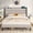 Beige Linen, variant on Frostbloom Full Size Bed Frame with USB & Type-C Charging Station and Velvet Wingback Headboard, White