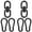 Black, variant on 12Pcs Swing Hanger 304 Stainless Steel Swing Swivel Double Ended Swivel Hook Heavy Duty Swing Spinner for Ceiling Porch Swing Hammock Swing Chair