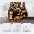 thumbnail image 4 of Personalized Bear Blanket with Name, Custom Bear Hunting Blanket Gifts for Men Boys Dad, 40"x50" Animal Throw Blanket Gifts for Hunters - Soft Fuzzy Flannel Blanket Wildlife Country Decor, 4 of 6