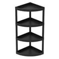 thumbnail image 3 of Hyper Tough 4 Tier Plastic Storage Corner Shelf, 20 lb per Shelf Capacity, Black, 3 of 10