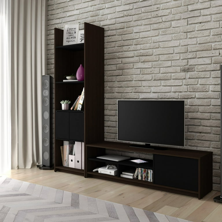 Bestar Small Space 2 Piece TV Stand and Storage Tower Set