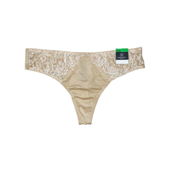INC Intimates Beige Solid Everyday Thong Size: L