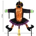 thumbnail image 5 of DAKIMOE Halloween Decoration Outdoor Witches Crashing Into Tree Outdoor Indoor Crashed Witch Props Halloween Hanging Decorations for Indoor House Outdoor Window Yard Patio Decor 44''x33'' Orange, 5 of 7
