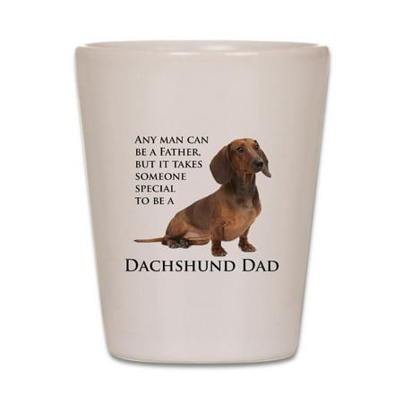 

CafePress - Dachshund Dad - White Shot Glass Unique and Funny Shot Glass