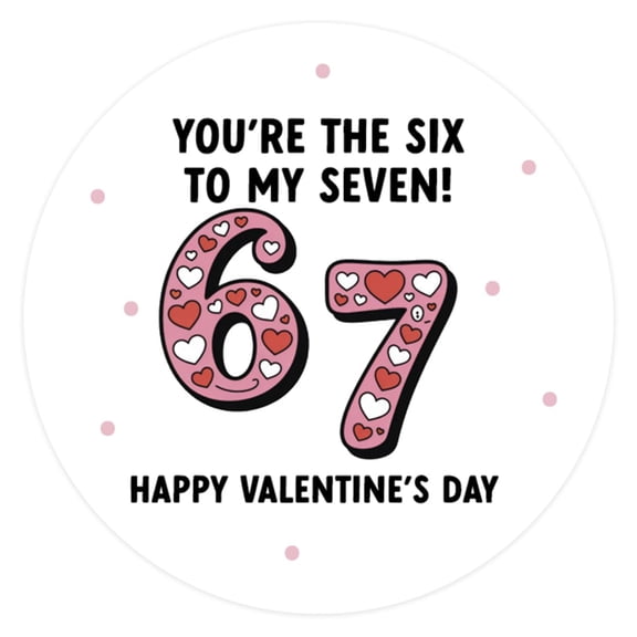 Koyal Wholesale 40pk 67 Valentine 2in Stickers You're The Six to My Seven
