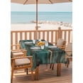 thumbnail image 2 of 60x120 Inch Outdoor Tablecloth with Umbrella Hole Zipper Rectangle Teal Brown Wood Print Rectangular Tablecloths Outside Waterproof Farmhouse Vintage Plank Patio Table Cloth Cover for Picnic Party, 2 of 8