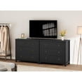 thumbnail image 3 of 29" Tall 3-Drawer Dresser for Bedroom – Black Engineered Wood Chest with Large Storage Drawers – Clothes Organizer for Closet, Nursery, Living Room & Hallway, 3 of 9