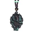 thumbnail image 2 of Colgante de zorro Toma real Collar de piedra Jinyao Obsidiana de ojo de arco iris natural Colgante de zorro de nueve colas, 2 of 5