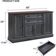 thumbnail image 2 of 58" Sideboard Buffet Cabinet, Farmhouse Coffee Bar Stroage, Wood Rustic Accent Cabinet, 2 of 6