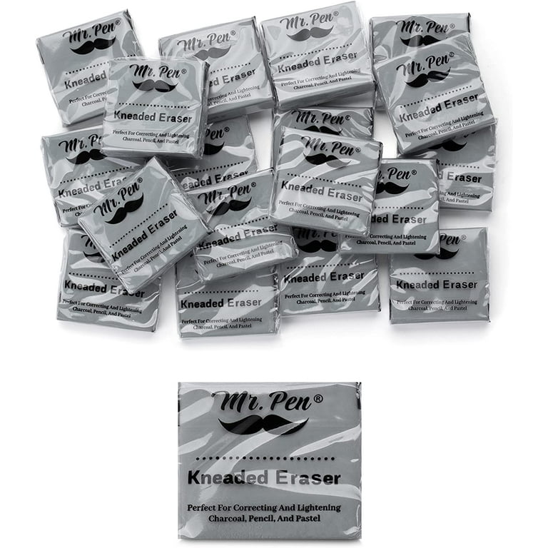 Mr. Pen- Kneaded Eraser, 18 Pack, Gray, Kneaded Erasers for Artists, Gum  Eraser, Art Eraser, Kneadable Erasers, Moldable Eraser, Art Erasers for  Drawing, Artist Eraser, Drawing Erasers, Art Gum Eraser