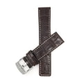 thumbnail image 1 of 26mm Leather Watch Band Strap, White Stitching, Stainless Steel Buckle, 1 of 7