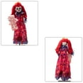 thumbnail image 6 of Outdoor Halloween Animatronics Decoration,Sound Touch Activated 35.4" Scary Standing Demon Clown Girl with Red Eyes,Sounds for Yard,Patio,Haunted House,Animated Shaking Body Zombie Girl with Bear, 6 of 7