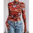 thumbnail image 2 of PRETTYGARDEN Camisa de Malla Floral de Manga Larga para Mujer XXL, 2 of 8