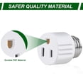 thumbnail image 4 of Outlet Light Socket Adapter,Screw in Outlet Socket,E26 Light Bulb to Outlet Socket Converter,Light Bulb Plug Adapter for Porch Light Socket,Camera,Garage Light (1) White, 4 of 5