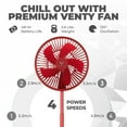 thumbnail image 3 of Ventilador portátil original VENTY - Ventilador inalámbrico a batería con 4 velocidades, iluminación LED, estuche de transporte y control remoto - Ventilador recargable de viaje premium y banco de ene, 3 of 5