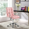 SmileMart Modern Adjustable Faux Leather Swivel Office Chair with