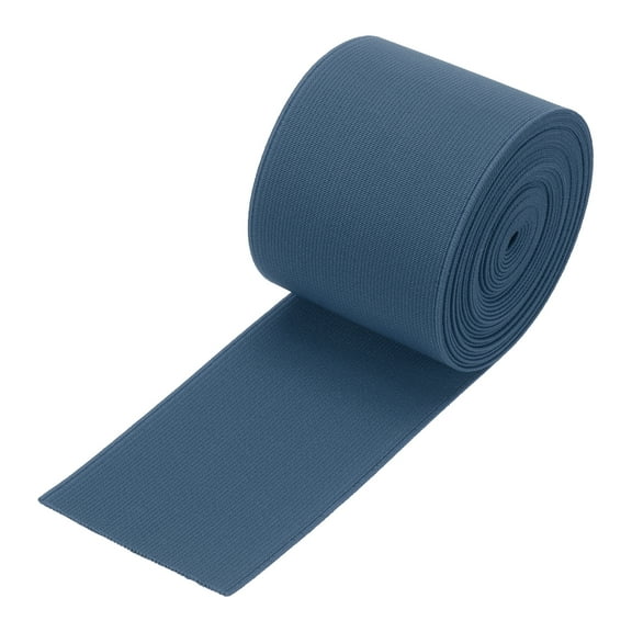 Uxcell Elastic Bands for Sewing 3"(7cm) 5 Yard Steel Blue Knit Elastic Spool for Wigs, Waistband, Pants