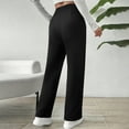 thumbnail image 5 of Women's Thermal Leggings Casual High-Waisted Wide Leg Warm Fall Winter Long Pants with Pocket Black S, 5 of 9