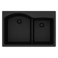 thumbnail image 3 of Elkay Quartz Classic 33" x 22" x 10", Offset 60/40 Double Bowl Drop-in Sink with Aqua Divide, Black, 3 of 4