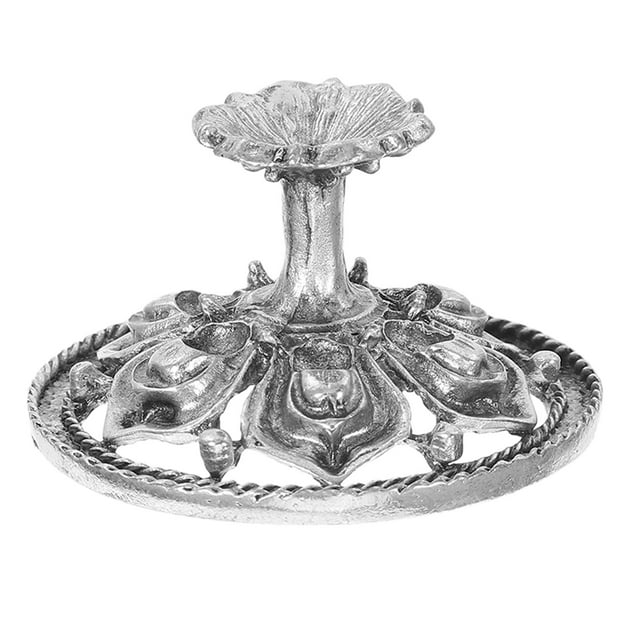 VERDANVERSE Lotus-Shaped Crystal Ball Holder Rack in Silver for Office Display Needs 1Pcs