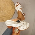 thumbnail image 2 of Slippers for Women, Solid Color Thick Bottom Hollow One-Strap Thick Heel, Casual Summer Style for Daily Wear, 2 of 9