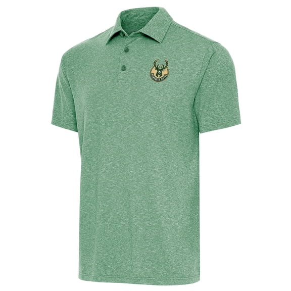 Men's Antigua  Hunter Green Milwaukee Bucks Par Polo