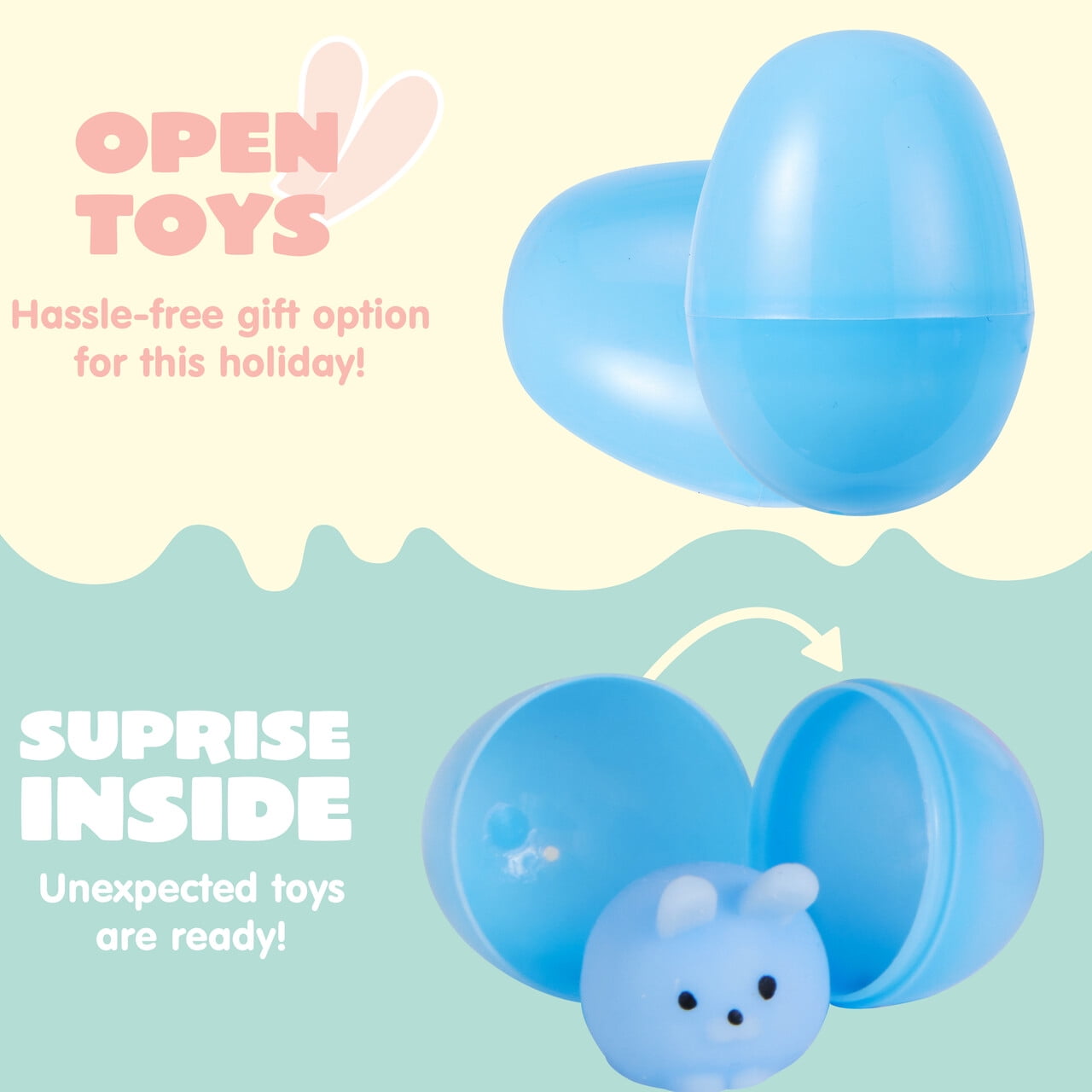 Joyfy 24 Pack Prefilled Easter Eggs with Toys,Mochi Squishy Small Toys for Easter Eggs,Stuffed Easter Baskets for Toddler Kids
