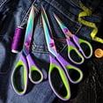thumbnail image 3 of Jorunhe Sewing Scissors Titanium Coating Ultra-Sharp Non-Stick Blades Set of 4 Professional Fabric Scissors for Tailor Embroidery Craft, 3 of 8