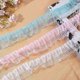 thumbnail image 4 of 20 Yards 2Layer White Pleated Organza Lace Ribbon for Craft Sewing DIY, 4 of 5