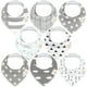 thumbnail image 1 of Baberos con forma de pañuelo para bebés KeaBabies Organic, paquete de 8 unidades, Grayscape, 1 of 9