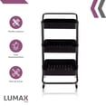 thumbnail image 2 of Carrito Organizador Multiusos Lumax 3 Niveles Ruedas Negro Mediano, 2 of 8