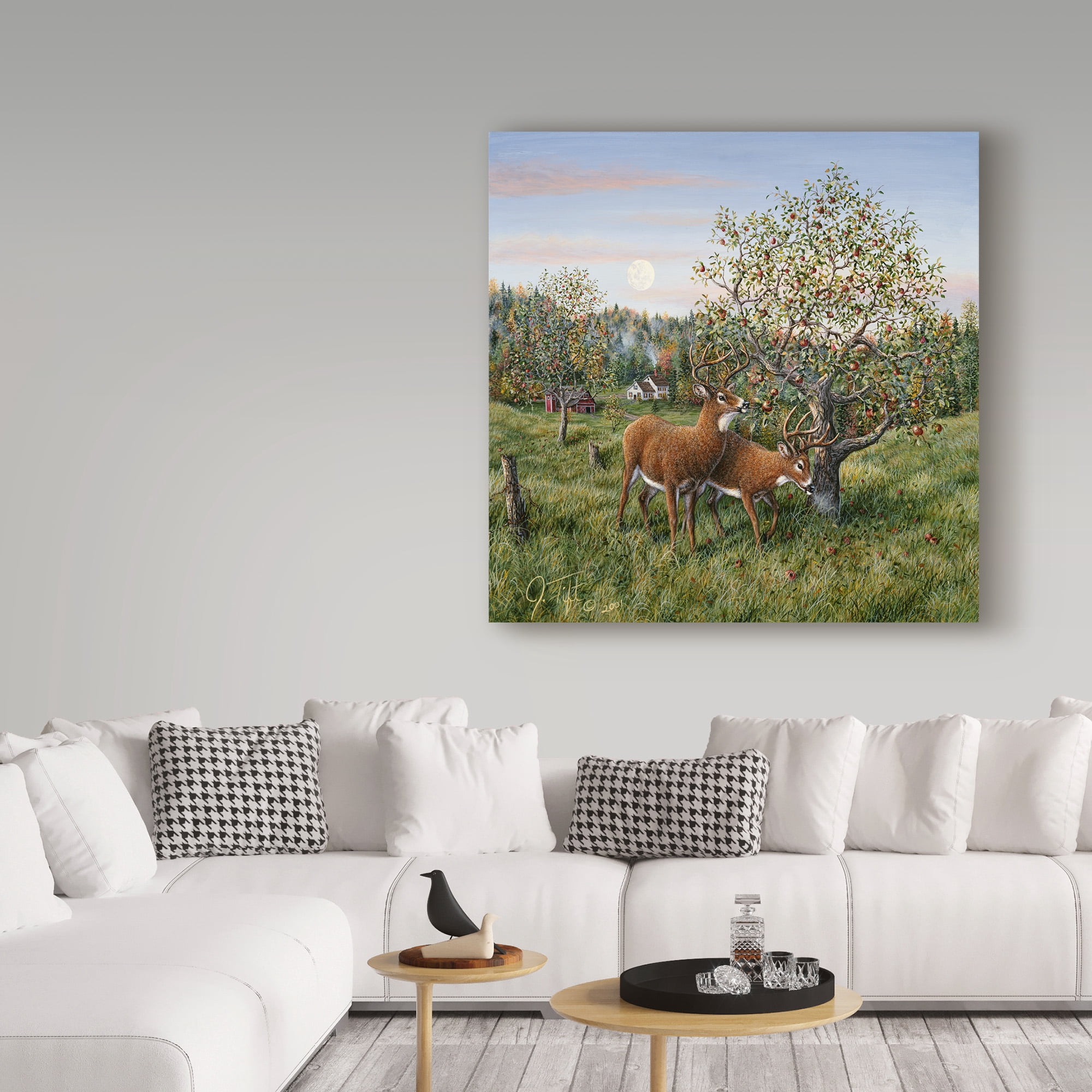 Trademark Fine Art 'Whitetails Under The Apple Tree' Canvas Art by Jeff Tift