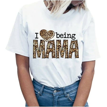 

Corset Top Long Sleeve Workout Tops for Women Women Crewneck Mother Day s Print T-Shirts Print Tees Short Sleeve T-Shirt Blouse Tops Valentines Shirts for Women Summer Savings White Shirts