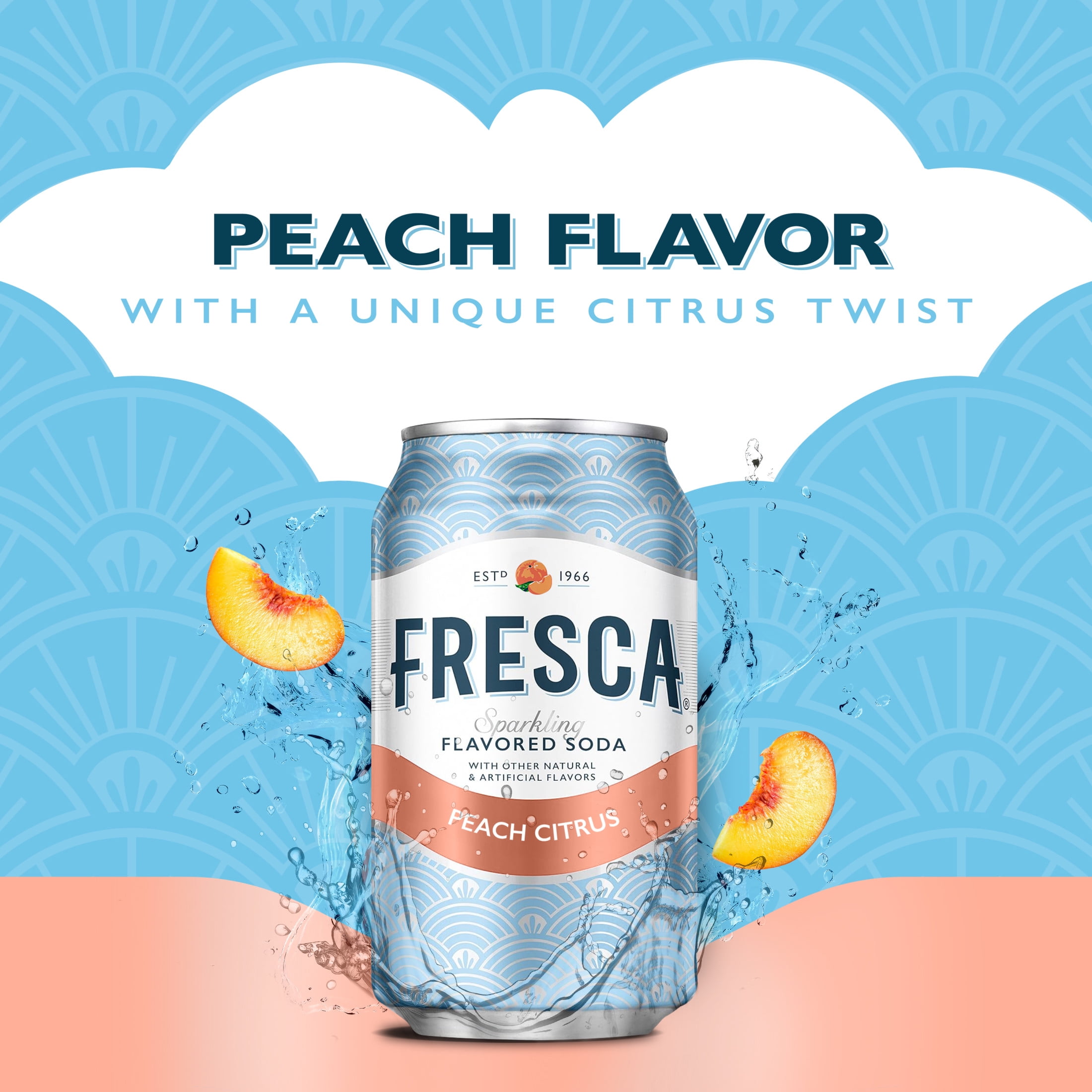 Fresca Peach Soda Pop Fridge Pack Cans, 12 fl oz, 12 Pack