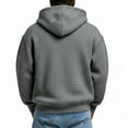 thumbnail image 3 of Dresfit Mens Quarter Zip Sweatshirt Big and Tall Pullover with Kangaroo Pocket Lightweight Drawstring Waffle Knit Hoodies Long Sleeve Hooded Active Sweatshirts Gray 3XL, 3 of 3