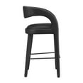 thumbnail image 3 of Bar Stool Chair Barstool, Black, Vegan Leather, Pub Cafe Bistro Dining Kitchen Hospitality Restaurant, Modern Contemporary HB35948, 3 of 10