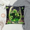 thumbnail image 2 of Orinice Shamrocks Graphic Decorative Cotton Linen Throw Pillow Cover for Home Couch Living Room Bed Sofa, Aesthetic Printed on Both Sides, 1PC 22x22in, 2 of 5