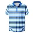 thumbnail image 4 of Striped Polo Shirts for Men Short Sleeve Collar Summer, Men's POLO Shirt Pinstripe, Blue 2xl, 4 of 5