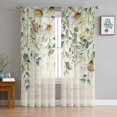 thumbnail image 3 of Sheer Curtains 84 inches Long, Daisy Vintage Farmhouse Sage Eucalyptus Leaf Light Filtering Sheer Window Curtains Rod Pocket Voile Drapes for Bedroom Living Room, 52"W x 84"L 2 Panels, 3 of 7