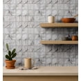 thumbnail image 5 of S4Sassy Art Deco Tile Wallpaper - White Wall Covering, 25" X 240" Self-Adhesive Textured Vinyl Wall Paper, Walls Wrap, Glam Accent Wallpaper For Living Room, Entryway, Powder Room, 5 of 9
