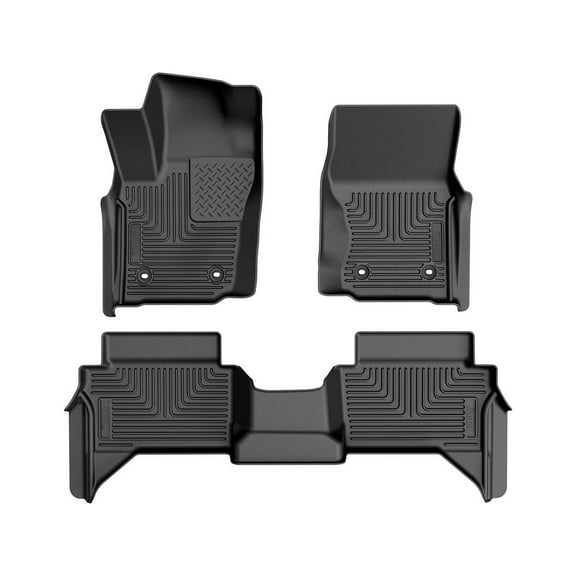 Husky Liners 94271 Weatherbeater Floor Mats Fit 2024-2025 Toyota Tacoma Double Cab Automatic Transmission w/o Hybrid Front/2nd Row Liners 3pc Black