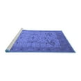 thumbnail image 2 of Ahgly Company Machine Washable Indoor Round Oriental Blue Industrial Area Rugs, 4' Round, 2 of 4