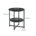 thumbnail image 5 of Small Round Side Table 2 Tiers Farmhouse End Table Accent Small Spaces Night Stands For Bedrooms Living Room Coffee Tables With Storage Shelf Black, 5 of 6