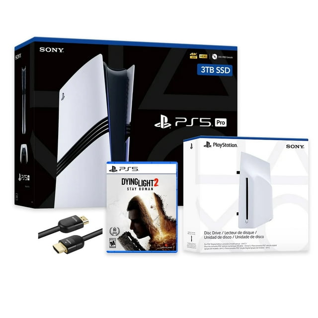 PlayStation 5 Pro 3TB SSD Console with Disc Drive, Wireless Controller and Dying Light 2 Stay Human - CFI-7019 PS5 Pro