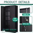 thumbnail image 7 of MIIIKO Metal Storage Cabinet 71" Locking Metal Storage Cabinet with 5 Adjustable Shelves, Black Metal Cabinet with 2 Doors and Lock for Office, Garage, Home, 7 of 7