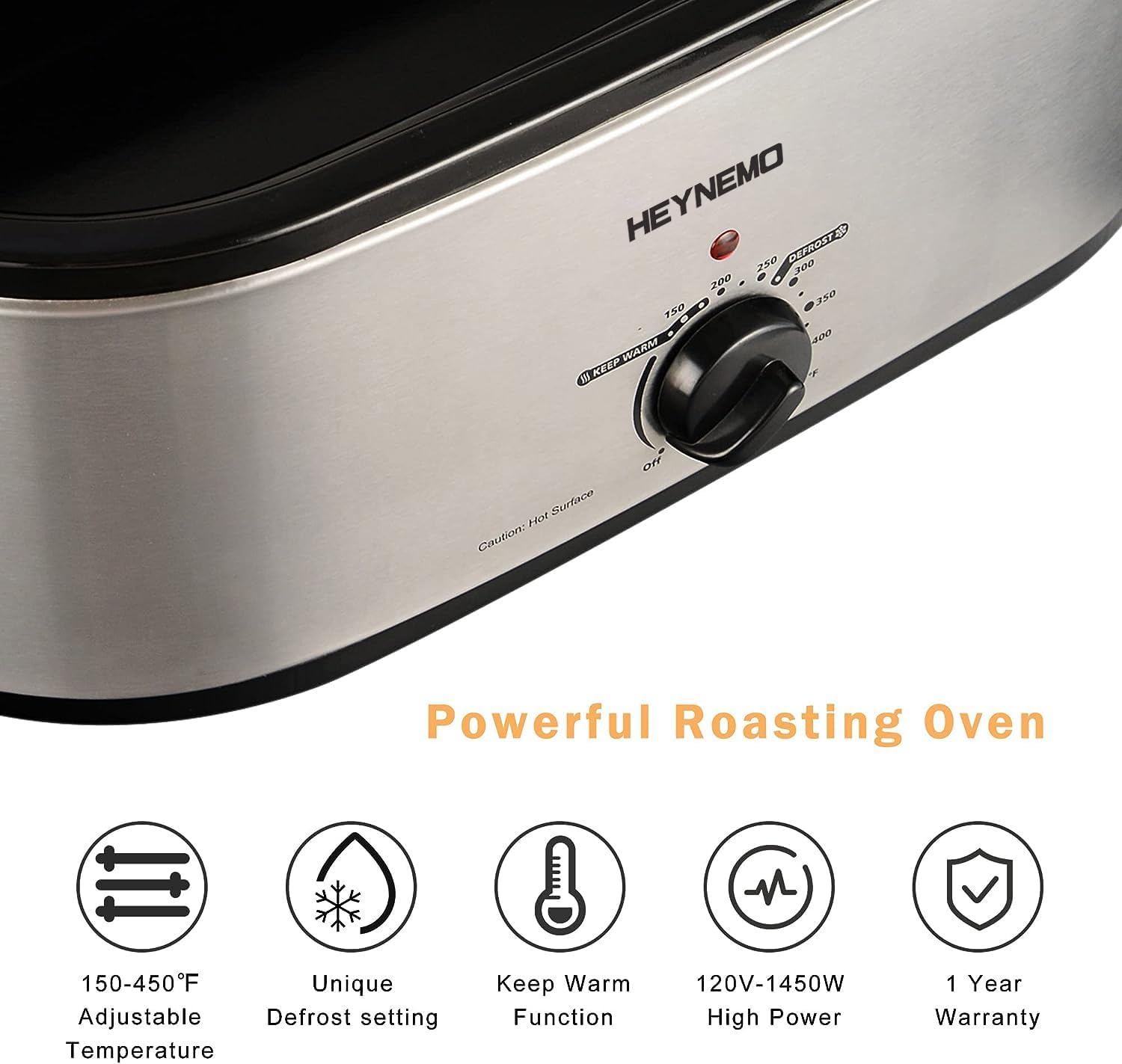 CooksEssentials 20 qt. Nonstick Stainless Steel Roaster Oven w/ 8 Hour  Timer 