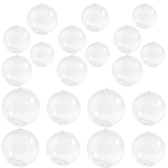 20 Pcs Clear Plastic Christmas Ornaments Decorations for Holiday Tree and Party Decor