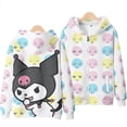 thumbnail image 3 of Sudadera con cremallera 3D Sanrio Kuromi, Sudadera con capucha de estilo lindo informal, cálida y cómoda, 3 of 4